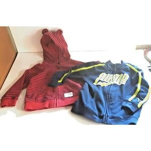 Pair of 24 Month Jackets- Carters Hooded Ears And Puma Spell Out Both Zip Ups